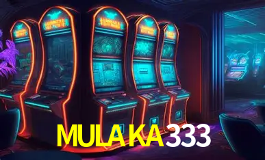 Una escena digital vívida inspirada en casino con MULAKA333 mostrado prominentemente, luces brillantes, fichas, cartas y acentos dorados.